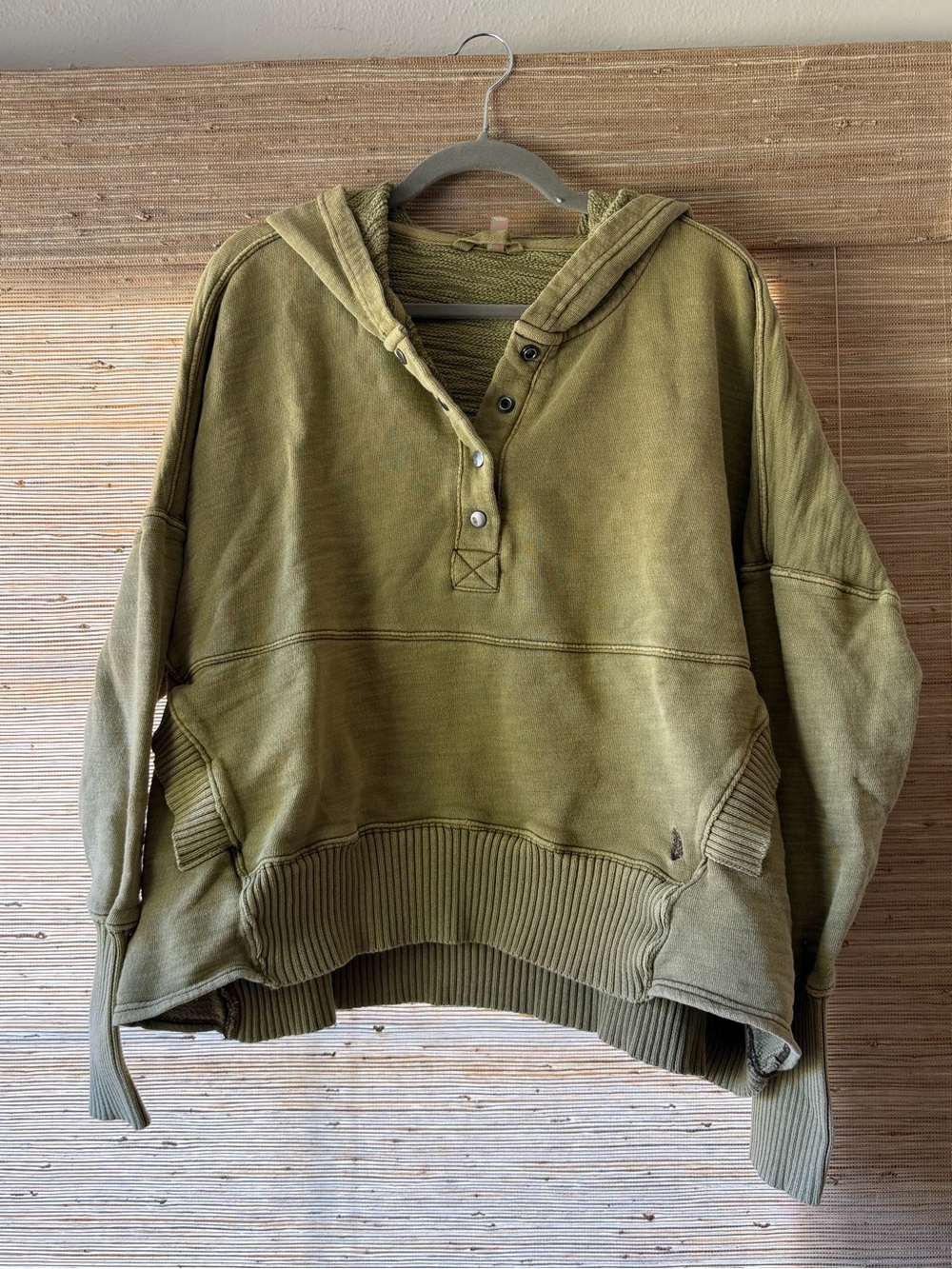 FP Movement Olive Green Hooded Women's Pullover Sweater